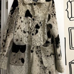 Reversible Women’s Lambskin Overcoat Cow Print